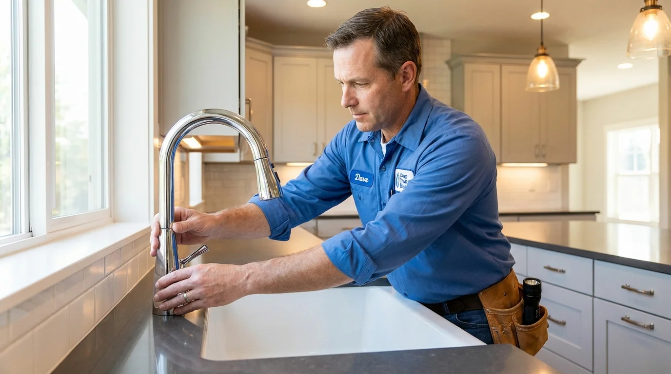 Kitchen faucet installation by Johns Plumbing LLC in Rowland