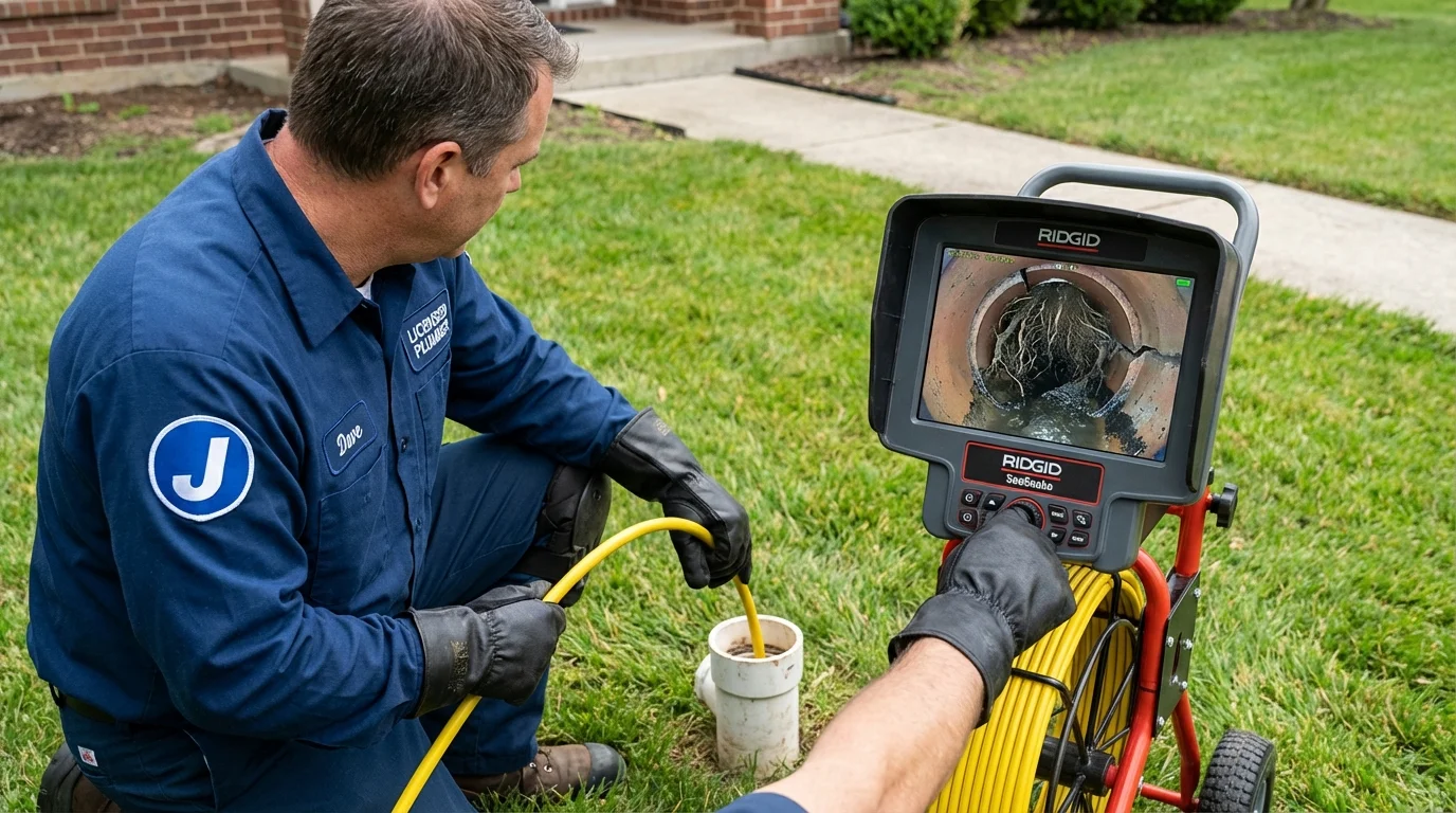 Sewer camera inspection being performed by Johns Plumbing LLC in Rowland