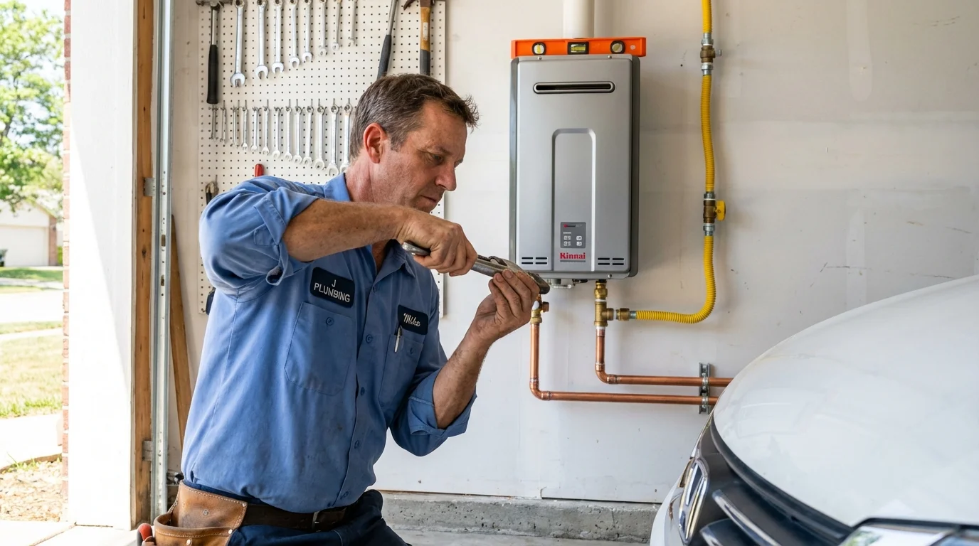 Tankless water heater installation by a Johns Plumbing LLC plumber in Rowland